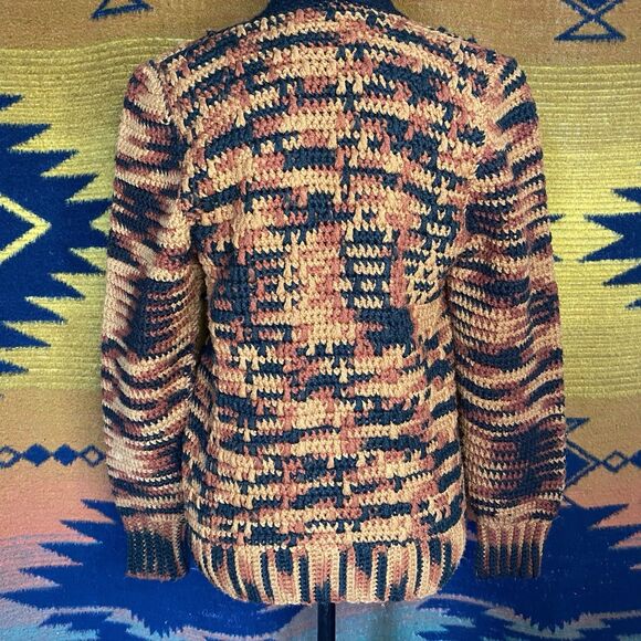 Vintage Handmade Knit Fall Button Up Sweater. OOAK. Medium. Autumn Harvest Vibes - Picture 13 of 15
